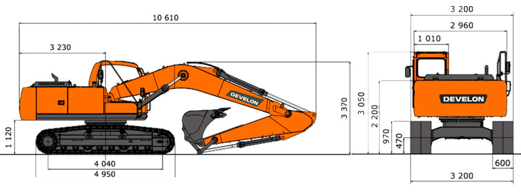 Схема Гусеничный экскаватор Develon (Doosan) DX320LC-7M